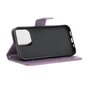 &Eacute;tui portefeuille en cuir artificiel avec motif floral compatible avec iPhone 13 Pro Max - Violet