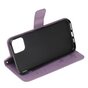 &Eacute;tui &agrave; fleurs en cuir artificiel pour biblioth&egrave;que portefeuille, compatible avec iPhone 13 - violet