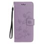 &Eacute;tui &agrave; fleurs en cuir artificiel pour biblioth&egrave;que portefeuille, compatible avec iPhone 13 mini - violet