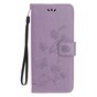 &Eacute;tui portefeuille en similicuir &agrave; fleurs pour iPhone 13 Mini - Violet