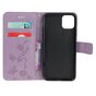 &Eacute;tui &agrave; fleurs en cuir artificiel pour biblioth&egrave;que portefeuille, compatible avec iPhone 13 mini - violet