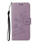 &Eacute;tui portefeuille en cuir artificiel avec motif floral compatible avec iPhone 13 Pro - Violet