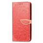 &Eacute;tui portefeuille en cuir artificiel avec mandala compatible avec iPhone 13 - rouge