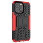 TPU antichoc avec coque robuste pour iPhone 13 Pro - rouge et noir