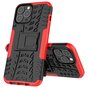 TPU antichoc avec &eacute;tui robuste compatible avec iPhone 13 Pro Max - Rouge et noir