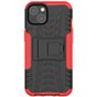 TPU antichoc avec &eacute;tui robuste compatible avec iPhone 13 - Rouge et noir