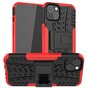 TPU antichoc avec &eacute;tui robuste compatible avec iPhone 13 - Rouge et noir