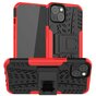 TPU antichoc avec coque robuste pour iPhone 13 - rouge et noir