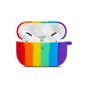&Eacute;tui arc-en-ciel en silicone Rainbow Pride compatible avec AirPods Pro 1 &amp; 2 - pastel