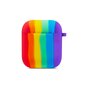 &Eacute;tui arc-en-ciel en silicone Rainbow Pride compatible avec AirPods 1 et 2 - pastel