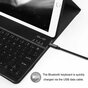 Just in Case Premium Bluetooth Keyboard QWERTY Housse en cuir artificiel compatible avec iPad 9.7 (2017 2018) - noir