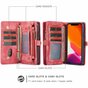 Caseme Retro Wallet &eacute;tui en cro&ucirc;te de cuir compatible avec iPhone 11 - rouge