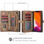 Caseme Retro Wallet &eacute;tui en cro&ucirc;te de cuir compatible avec iPhone 11 - marron