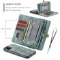 Caseme Retro Wallet &eacute;tui en cro&ucirc;te de cuir compatible avec iPhone 11 - bleu