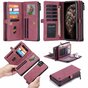 &Eacute;tui portefeuille en cuir fendu Caseme Luxe XL Wallet pour iPhone 11 - rouge