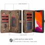 &Eacute;tui en cuir fendu Caseme Retro Wallet pour iPhone 11 Pro Max - marron