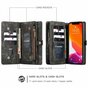 &Eacute;tui en cuir fendu Caseme Retro Wallet compatible avec iPhone 12 et iPhone 12 Pro - noir