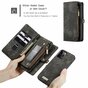 &Eacute;tui en cuir fendu Caseme Retro Wallet compatible avec iPhone 12 et iPhone 12 Pro - noir