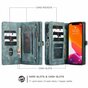 &Eacute;tui en cuir fendu Caseme Retro Wallet compatible avec iPhone 12 et iPhone 12 Pro - bleu