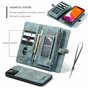 &Eacute;tui en cuir fendu Caseme Retro Wallet compatible avec iPhone 12 et iPhone 12 Pro - bleu