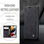 Caseme Slim Retro Wallet &eacute;tui en cuir artificiel compatible avec iPhone 13 - noir
