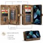 Caseme Retro Wallet &eacute;tui en cro&ucirc;te de cuir compatible avec iPhone 13 - marron