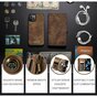 Caseme Retro Wallet &eacute;tui en cro&ucirc;te de cuir compatible avec iPhone 13 - marron