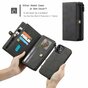Caseme Luxe XL &Eacute;tui portefeuille en cro&ucirc;te de cuir compatible avec iPhone 13 - noir