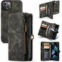 Caseme Retro Wallet &eacute;tui en cro&ucirc;te de cuir compatible avec iPhone 13 mini - noir