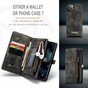 Caseme Retro Wallet &eacute;tui en cro&ucirc;te de cuir compatible avec iPhone 13 mini - noir