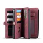 Caseme Luxe XL Etui portefeuille en cro&ucirc;te de cuir compatible avec iPhone 13 Pro - rouge