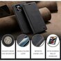 Caseme Slim Retro Wallet &eacute;tui en cuir artificiel compatible avec iPhone 13 Pro Max - noir
