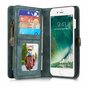 Caseme Retro Wallet &eacute;tui en cro&ucirc;te de cuir compatible avec iPhone 7, iPhone 8 et iPhone SE 2020 SE 2022 - bleu