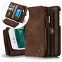 &Eacute;tui en cro&ucirc;te de cuir Caseme Retro Wallet compatible avec iPhone 7, iPhone 8 et iPhone SE 2020 SE 2022 - marron