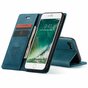 Caseme Slim Retro Wallet &eacute;tui en cuir artificiel compatible avec iPhone 7, iPhone 8 et iPhone SE 2020 SE 2022 - bleu