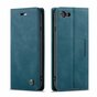 Caseme Slim Retro Wallet &eacute;tui en cuir artificiel compatible avec iPhone 7, iPhone 8 et iPhone SE 2020 SE 2022 - bleu