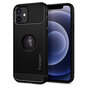 Spigen Rugged Armor TPU avec coque en fibre de carbone Air Cushion compatible avec iPhone 12 et iPhone 12 Pro - noir