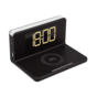 Chargeur de r&eacute;veil Xqisit Chargeur sans fil 10W Lampe de nuit USB-A Qi smartphone - Noir