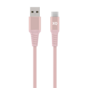 C&acirc;ble Xqisit Extra Fort Tress&eacute; USB-C 3.0 vers USB-A 2 m&egrave;tres - Rose