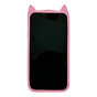 Coque en silicone chat mignon compatible avec iPhone 13 - rose