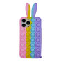 Coque en silicone Bunny Pop Fidget Bubble pour iPhone 13 Pro - Rose, jaune, bleu et violet