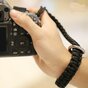 Bracelet De Corde En Nylon Robuste Sangle Anti-perte Pour T&eacute;l&eacute;phone / Appareil Photo / compatible avec AirPods - Noir