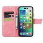 &Eacute;tui Butterfly Wallet en similicuir pour iPhone 14 - rose