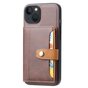 &Eacute;tui en cuir artificiel Card Wallet compatible avec iPhone 14 - marron