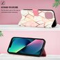 &Eacute;tui en simili cuir Rose Marble Wallet pour iPhone 14 - blanc et rose