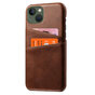 &Eacute;tui en cuir artificiel Duo Cardslot Wallet compatible avec iPhone 14 - marron