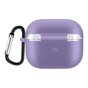 Etui en silicone Solid Protection avec crochet pour AirPods 3 - violet