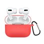 &Eacute;tui en silicone de protection antichoc avec crochet compatible avec AirPods Pro 1 &amp; 2 - rouge