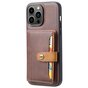&Eacute;tui en cuir artificiel Card Wallet compatible avec iPhone 14 Pro - marron