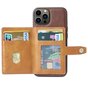 &Eacute;tui en cuir artificiel Card Wallet compatible avec iPhone 14 Pro - marron